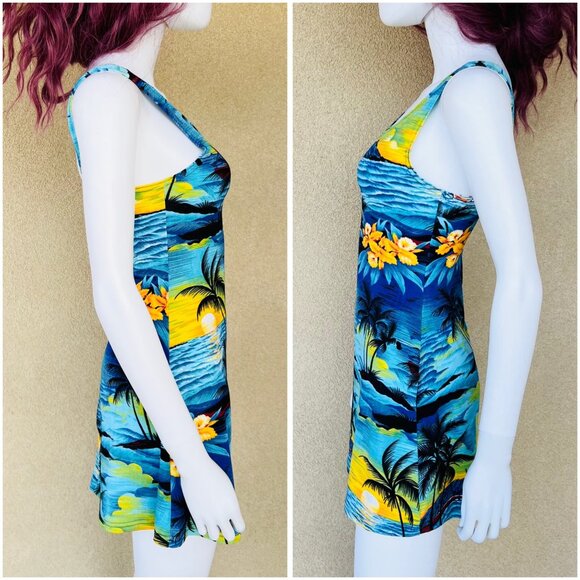 Vintage 90s Hawaiian Mini Dress - Picture 5 of 6